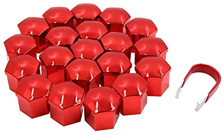 sourcing map 20stk. 21mm Universal Radschraubenkappen Radschrauben Radmuttern Kappen Abdeckkappe für Auto Rot