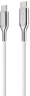 Cygnett Cable blindado 2.0 USB-C a USB-C (5A/100W) 1M - Blanco - Conector, carga rápida, transferencia de datos
