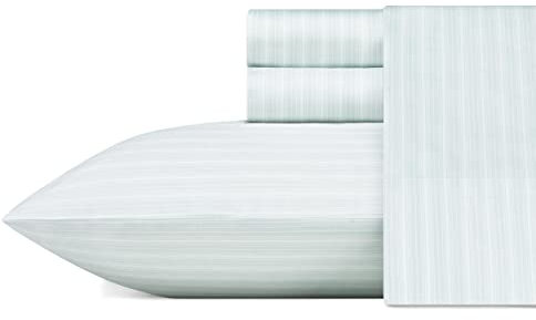 Laura Ashley Sheets Weiches Satin-Baumwoll-Bettwäsche-Set – schlank, glatt und atmungsaktiv, Heimdekoration, Lottie Blau/Weiß, Full