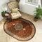 TAPISO Yesemek Teppich Oval Wohnzimmer Kurzflor Klassisch Gemustert Oriental Floral Ornament Braun Bordüre Design Schlafzimmer ÖKOTEX 70 x 140 cm