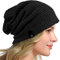 HISSHE Frauen Slouch Beanie Strickmützen Baskenmütze Skullcap Lange Baggy Winter Sommer Hüte B08w (Solide Schwarz)