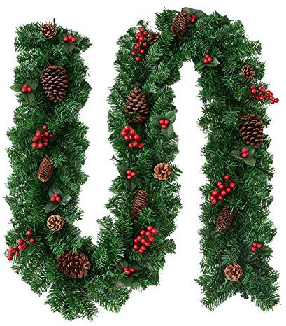 perfecti 2.7M Tannengirlande Girlande Für Weihnachtsschmuck Künstliche Tannen Girlande Für Weihnachtsschmuck Für Deko, Weihnachten, Advent, Türkranz