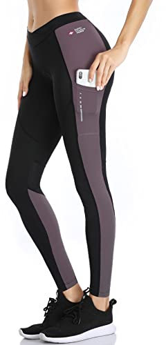 Santic Fahrradhose Damen Lang Gepolstert 7/8 Radlerhose Radhose Leggings Tights Radsport Lange Hosen Sitzpolster Elastische Schnell Trocknend Atmungsaktive Rosa M