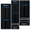 Designa Darts MAT24 Dartmatte, rutschfest, mit Checkout-Design, schmal, blau, 290 x 60 cm