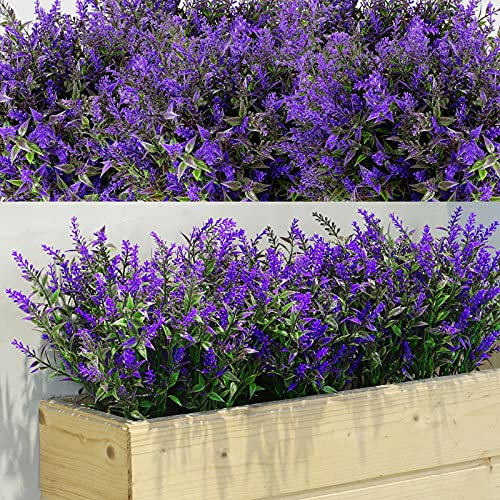 WILLBOND 12 Paquetes de Ramos de Flores de Lavanda Artificiales, Resistentes a los Rayos UV, para arreglos Florales, centros de Mesa (Color Violeta)