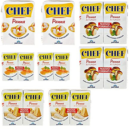 Parmalat Panna chef Sahne per cucinare 8 stuck Classica 4 Formaggi Funghi Salmone