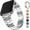 Fullmosa Metallarmband Kompatibel mit Apple Watch SE 3 Armband 44mm 45mm 42mm(Series 3 2 1) Damen Herren, Neues Metall Schlanks Frauen Ersatzband für iwatch SE 3 2 1 Series 9 8 7 6 5 4, Silber
