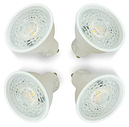 4xSweier GU10 LED Birnen 5W 6000K kaltweiß, 50W Halogenstrahler äquivalent, 430lm LED GU10 Birnen, 38° Abstrahlwinkel, AC 220-240V, nicht dimmbar