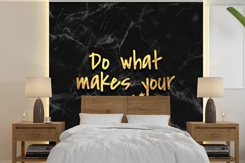 Selbstklebend Tapete Wandpapier Wandaufkleber Fototapete Tapeten Wanddeko 300x300 cm Zitate - Glänzen - Gold - Marmor