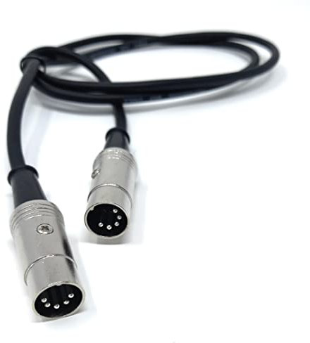 DRUT 1m, MIDI Male to Male Lead 5 pin DIN Shielded Flexible for Computer, Synth, Keyboard, Effects, Music Instruments Audio Cable (3.3ft)