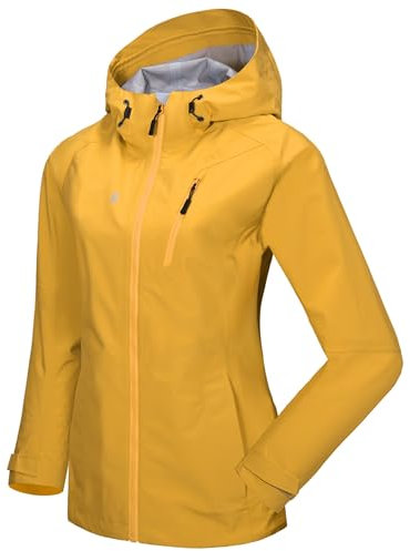 Little Donkey Andy Veste de pluie imperméable pour femme - Légère et respirante - Coupe-vent - Pour la randonnée, les voyages, C.Jaune, XXL