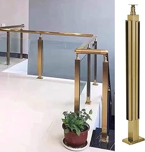 SAFWEL Treppengeländer Treppengeländer Quadratischer Geländerpfosten für Kunststoff/Holz/Acryl/Glasplatte, Outdoor Balkon Deck Geländer Handlauf System mit Handlaufanschlüssen (Color : Corner Post,