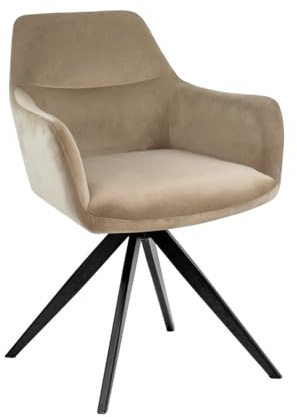 Kick Collection Drehstuhl Tom - Champagner - Modern und Hochwertig - Samtstoff und Metall - Erhältlich in vielen Farben