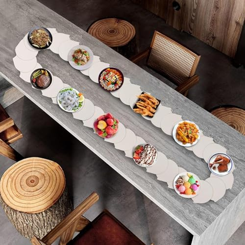 Mesa de comedor ajustable giratoria manual de 360°,Mesa de comedor ovalada con plato giratorio,Longitud ajustable del plato giratorio 80-200 cm,para decoración de fiestas,White-100cm/3.3ft