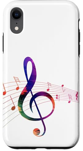 iPhone XR Case White Music Purple Pink Notes Cool Aesthetic Girls Gift Case