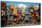 DARO Design - Wand-Bild auf 6mm HDF 84x56 cm Bunte Häuser - Wand-Deko Bilder Geschenk
