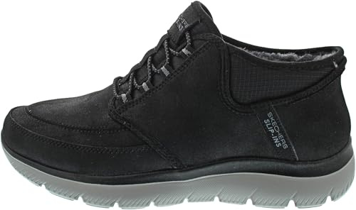 Skechers Homme Summits Siegul Basket, Black Suede/Charcoal Trim, 41.5 EU