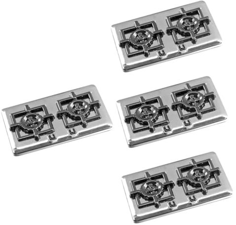 TOYANDONA 4 Pièces Mini réchaud à gaz Les Jouets d'enfants Meubles Jouet de poêle créatif Faux Jouet de poêle Jeu de Nourriture Faire Semblant décorer Accessoires Tout-Petit Poêles à gaz