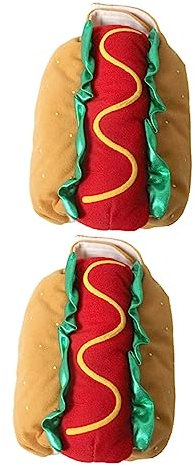 Sosoport 2stücke Funny Hot Dog Kostüm Für Haustiere Elastische Hundekleidung Für Halloween Und Weihnachten Xs Für Katzen Und Hunde Für Partys Und Cosplay