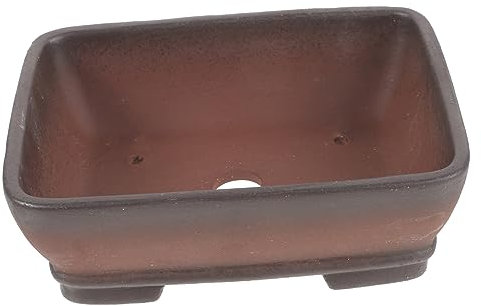 INOOMP Pot Terre Cuite Rectangulaire Vintage pour Plantes Succulentes avec Trou De Drainage Jardinière Bonsai Décorative pour Intérieur Et Extérieur Pot De Fleurs Rustique Sable