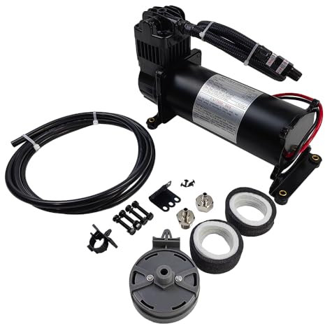 Onboard Heavy Duty 12V Air Compressors 200 PSI | Universal Fit for Truck Car Train Air Horn, Suspension Ride Bag Kit System | Fits All 12V Vehicles like Truck Pickup SUV RV Marine (Black)