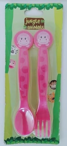 ALMACENESADAN, 5090, Set de 2 cubiertos reutilizables, ideal para el día a día como para celebrar tus fiestas, libre de BPA; cubierto y tenedor; de la licencia (Hipopotamo)