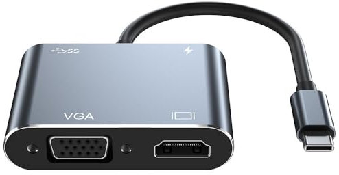 3 in 1 HDMI VGA Cable Adapter Type C,Micro,IOS to TV Monitor Projector VGA HDMI Digital AV Sync Screen mirroring output Converter HDTV Compatible with iPhone,Samsung,iPad,IOS,Android (C-HDMI/VGA)