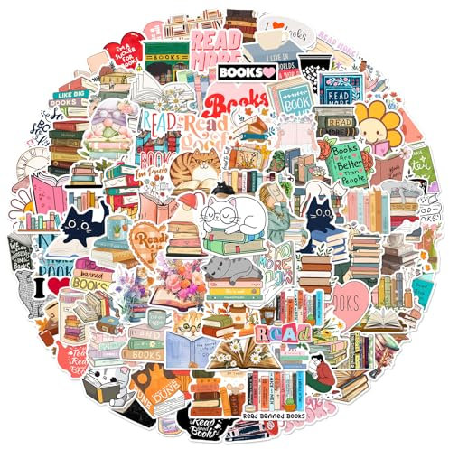 DEARBAG Aesthetic, 100 adesivi per lettura del libro, adesivi in vinile, impermeabili, adesivi Kawaii per Scrapbooking Telefono Computer Portatile Chitarra Bottiglia d'acqua
