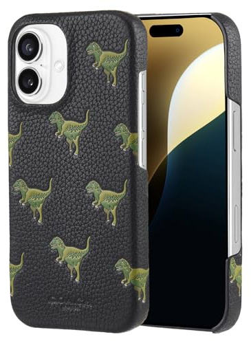 COACH Schutzhülle für iPhone 16 aus genarbtem Leder, schlankes Design, geprägt, Rexy