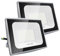 HOOLED 2 Stück LED Strahler Außen 100W 10000lm 6500K CRI80+ Flutlicht Spotlight für Garten und Terrasse – Starke, IP65 Wetterfeste Beleuchtung (100W-2PC)