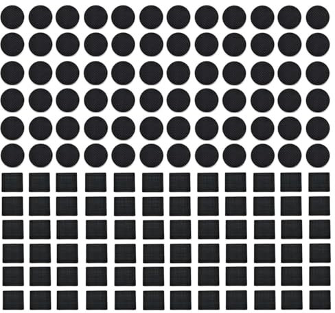 rutschfeste Gummigleiter, Selbstklebende Schutzpads in runden und quadratischen Formen, Set (144 Stück) ，ideal für Schutz von Parkett, Fliesen, Linoleum und Laminat