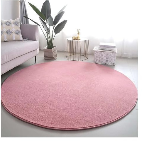 Office Gaming Chair Mat, Non Slip Prevent Scratch Protects Carpeted And Hard Floor, Multi-Purpose Low Pile Carpet Mat Protector, Round Chair Mat Carpeted Floor(Pink,39.4in)