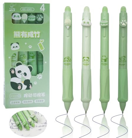 4 Stück Radierbarer Kugelschreiber, 0.5mm Radierbare Stifte, Schwarz Kugelschreiber radierbarer Tintenroller, Hochwertige Thermotinte Gelstifte für Studenten Geschenk Schul Bürobedarf (Blau)