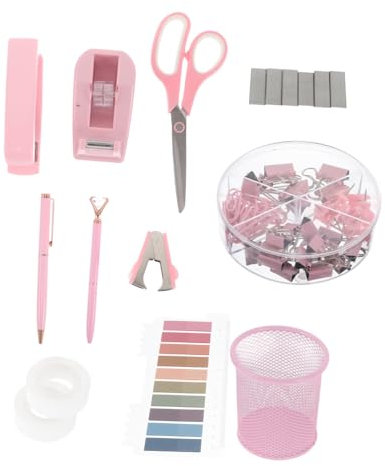 DIYEAH Schreibtisch-organizer-set Mit Hefter Und Klebebandspender Für Büroeinrichtung Heftklammerentferner Und Schreibtisch-zubehör Für Frauen Langlebiges Bürobedarfs-set Für Schule