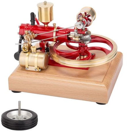 BuildCubes Verbrennungsmotor Modellbau, Mini Motor Bausatz 1.9CC Viertaktmotor Bausatz Horizontal Einzylinder Motor Benzinmotor Modell für Dreirädrige Fahrzeuge, Spielzeuggeschenk