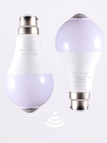 Etrogo PIR Motion Sensor LED Light Bulb 10W Cool White 6000K 1000LM B22, Auto On/Off for Front Door Garage Stairs Hallway Basement (Pack of 2 Pieces)