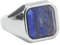 Dsnyu Ring Edelstahl Herren Silber, Promise Ring für Mann Siegelring mit Lapislazuli Eheringe Schmuck Größe 62 (19.7)