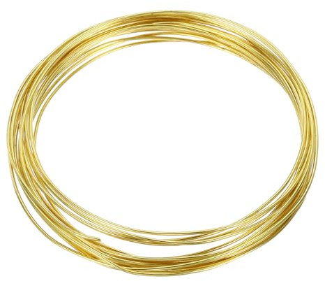 sourcing map 15 Gauge Copper Wires for Craft, 1 Roll 5m (K-Gold) | Jewelry Making Tarnish Resistant Beading Wires for Jewelry Making Supplies DIY