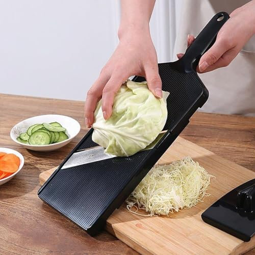 Kalandoom Gemüseschneider Gemüsehobel Gemüse Schneider Gurkenhobel Zwiebelschneider Kartoffelschneider Obstschneider für lebensmitt V-förmige Klinge und schräge Klinge optional Edelstahl-Klinge (/)