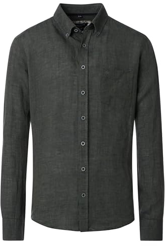 CASAMODA Leinenhemd Uni Casual Fit 304 grün 3XL