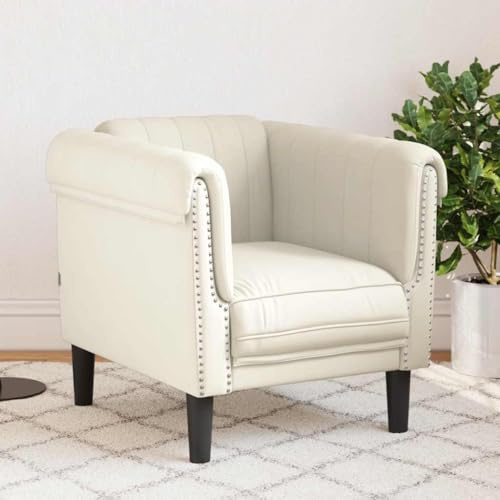 Massbinet Sessel Creme Samt Moderner Bodencouch für Schlafzimmer Wohnzimmer
