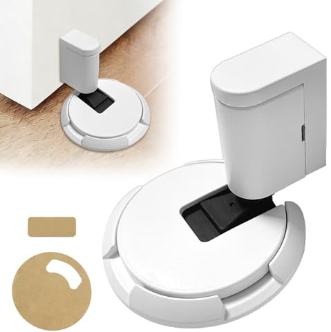 TAIVIN Türstopper Boden,Metall-Türschließer,Verstellbarer Ohne Bohren | Mechanischer Bodentürstopper,Door Stopper für alle Hartböden (Weiß)