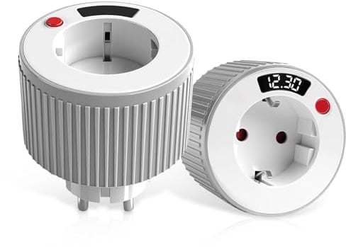 Zeitschaltuhr Steckdose,Mechanische Zeitschaltuhr Steckdose | Mit LED-Digitalanzeige,16A 3680W,Timer 1 Minuten bis 24 Stunden für den Innenbereich alle Arten von Haushaltsgeräte(TM15)