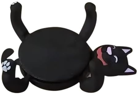 Cenei 3D Printed Lazy Cat Coasters Novelty Cat-Shaped Coasters Home Decor and Tabletop Protection Black
