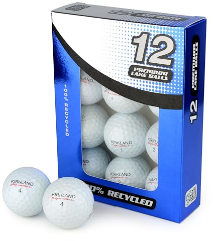 Second Chance Recycelte Lake Golfbälle, Klasse A, für Kirkland Signature Lake Balls, Premium-Golfbälle für erschwingliche Qualität und Leistung, 12 Stück