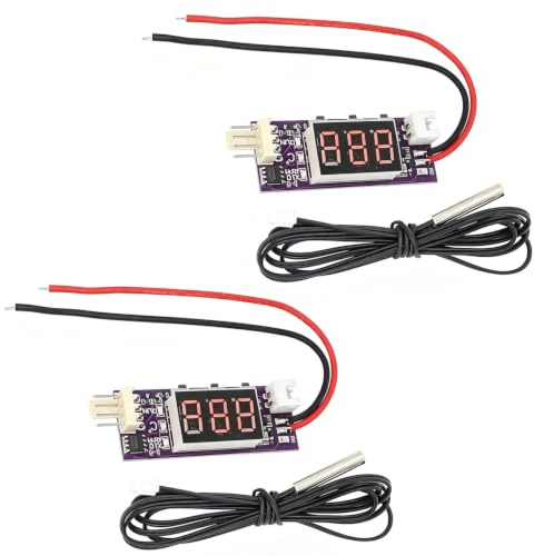2 Stück PWM Fan Speed Control Module, DC 12V 3A 4 Draht Lüftersteuerung mit Sonden, Automatischer Temperaturregler NTC Sensor, PWM Lüftergeschwindigkeits-Steuermodul für 3000mA Lüfter