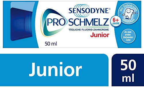 Sensodyne ProSchmelz Junior Zahnpasta, tägliche Kinderzahnpasta mit Fluorid, 12x50ML, für Kinder ab 6 Jahren