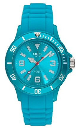 NEO watch Nice-2.5 cm Türkis Unisex Armbanduhr mit Silikonarmband - N1-019, Armband
