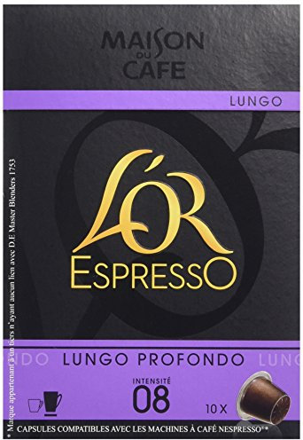 L'OR ESPRESSO Lungo Profondo 10 capsules compatibles avec les machines à café Nespresso - Lot de 4 (40 capsules)