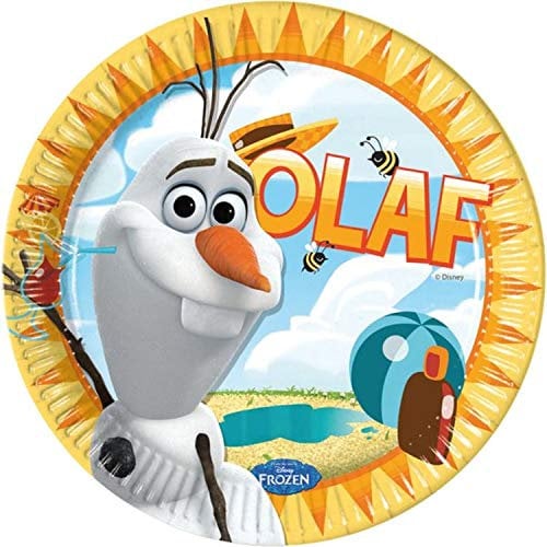 Procos- Platos Desechables congelados Olaf - 8 Piezas, Multicolor, 0 (10074606)